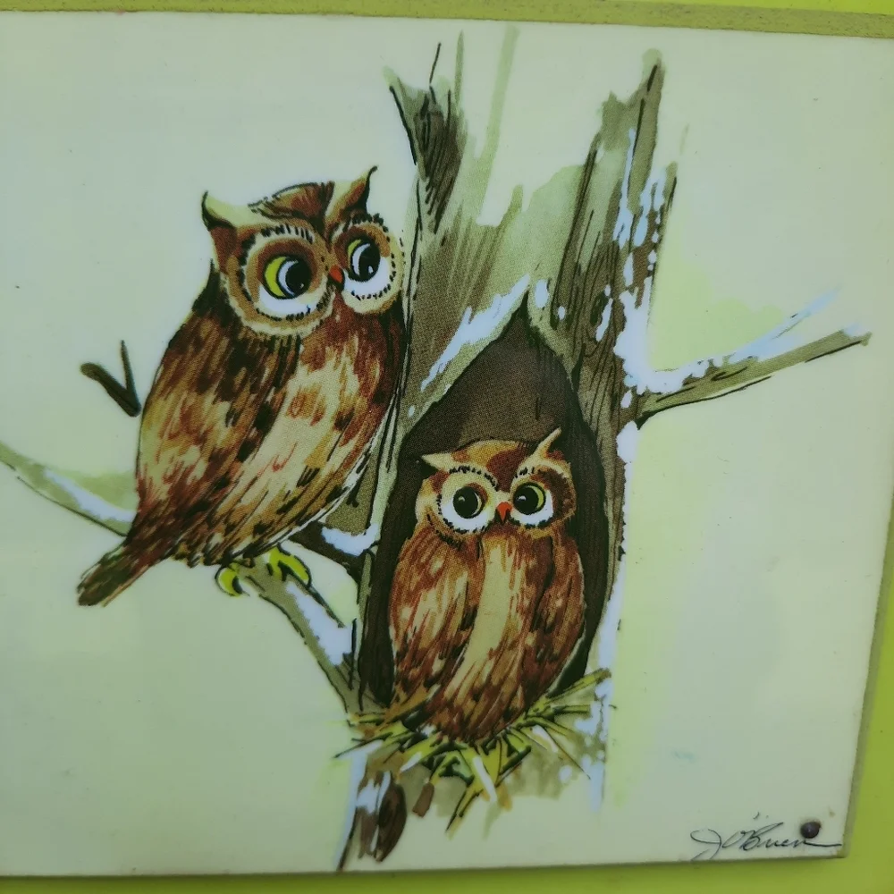 Vintage Yellow Owl Wall Art